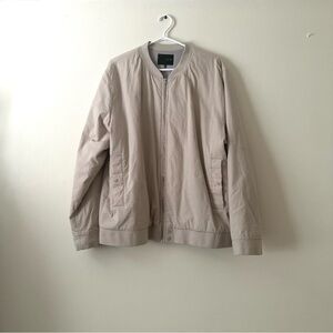 Oak and Fort Mens Beige Bomber Jacket